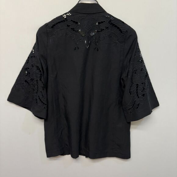 Kobi Halperin Women Open Front Blazer Jacket Size Medium Tencel Linen C024 -6 - Picture 15 of 16